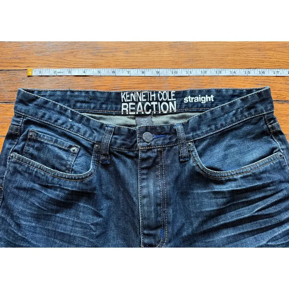 KENNETH COLE Reaction Straight Distressed Jeans Mens sz 32/32